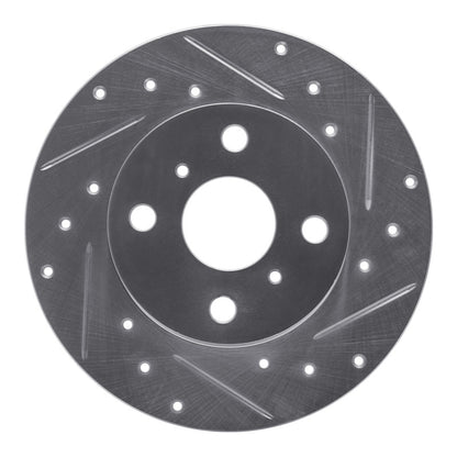 R1 Concepts R1 83-90 Toyota Tercel Front Right Drilled & Slotted Silver Brake Rotor