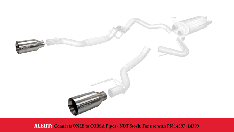 CORSA Performance Corsa 2017-2020 Ford F-150 Raptor 3in Inlet / 5in Outlet Satin Polished Tip Kit (For Corsa Exh Only)