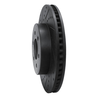 R1 Concepts R1 03-03 Dodge Durango Front Left Drilled & Slotted Black Brake Rotor