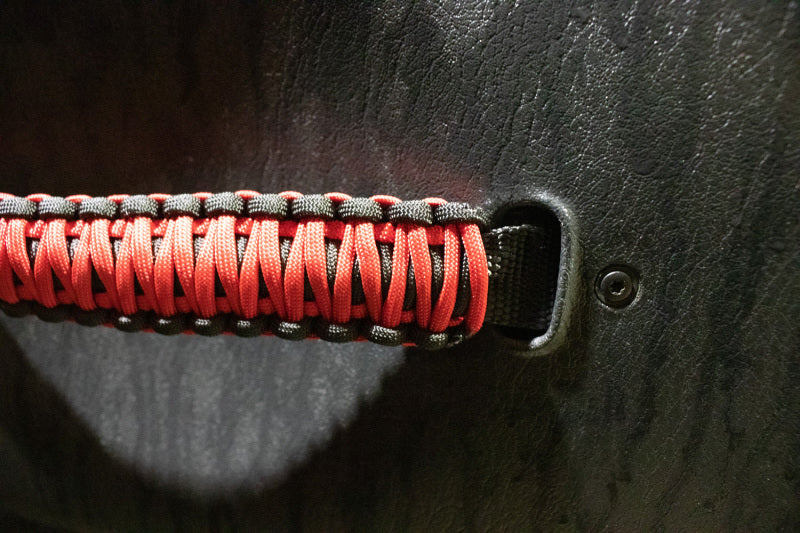 Fishbone Offroad 97-06 Jeep Wrangler Paracord Door Handles - Black/Red