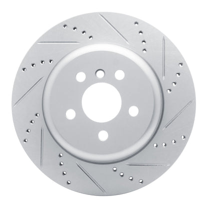 R1 Concepts R1 17-25 BMW 330I Left Rear Drilled & Slotted Silver Brake Rotor