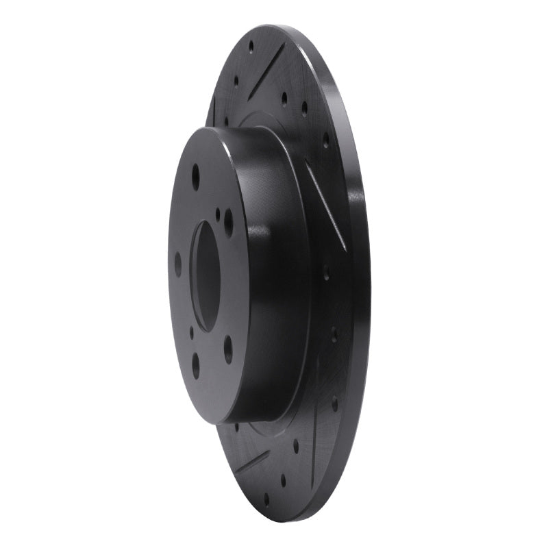 R1 Concepts R1 11-16 Scion TC Rear Left Drilled & Slotted Black Brake Rotor