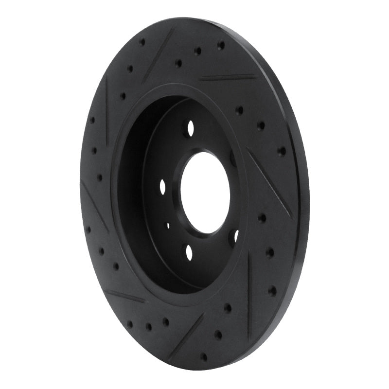 R1 Concepts R1 00-09 Audi A4 (USA/Canada) Rear Right Drilled & Slotted Black Brake Rotor