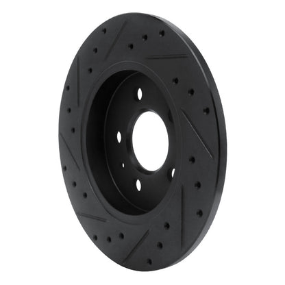 R1 Concepts R1 00-09 Audi A4 (USA/Canada) Rear Right Drilled & Slotted Black Brake Rotor