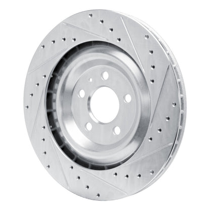 R1 Concepts R1 15-18 Porsche Macan Rear Right Drilled & Slotted Silver Brake Rotor
