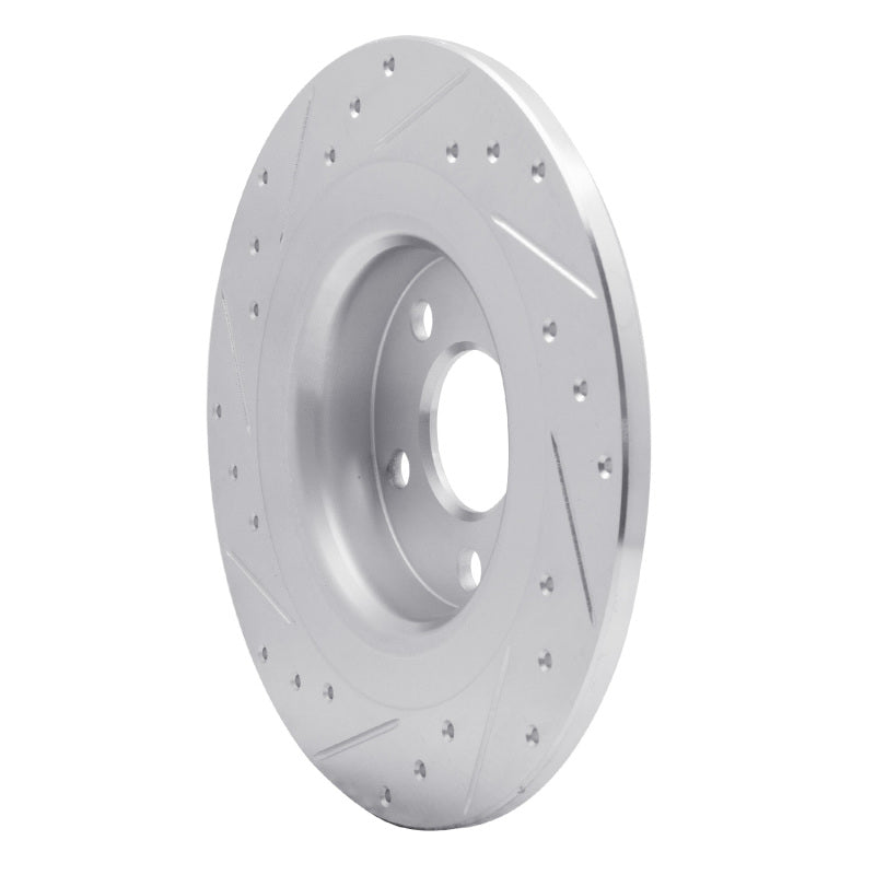 R1 Concepts R1 18-25 Volvo S60 Rear Right Drilled & Slotted Silver Brake Rotor