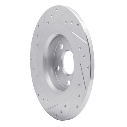R1 Concepts R1 18-25 Volvo S60 Rear Right Drilled & Slotted Silver Brake Rotor