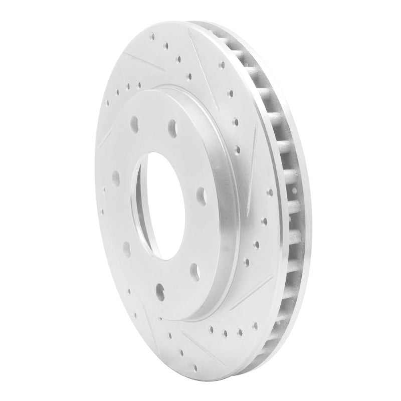 R1 Concepts R1 97-04 Ford F-150 4WD Front Right Drilled & Slotted Silver Brake Rotor