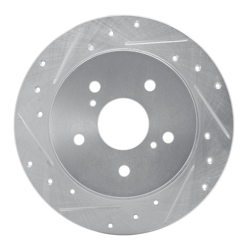 R1 Concepts R1 07-14 Suzuki SX4 Rear Left Drilled & Slotted Silver Brake Rotor