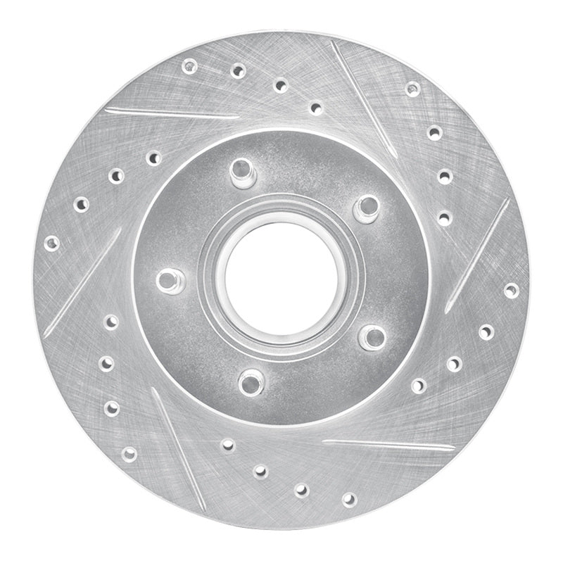 R1 Concepts R1 1983-1992 Ford Explorer Front Right Drilled & Slotted Silver Brake Rotor