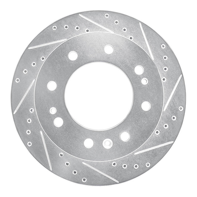 R1 Concepts R1 2011-2025 Chevrolet Silverado 3500 HD Front Right Drilled & Slotted Silver Brake Rotor