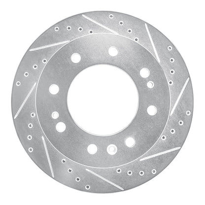 R1 Concepts R1 2011-2025 Chevrolet Silverado 3500 HD Front Right Drilled & Slotted Silver Brake Rotor