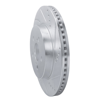 R1 Concepts R1 19-25 Toyota Prius Prime Front Right Drilled & Slotted Silver Brake Rotor