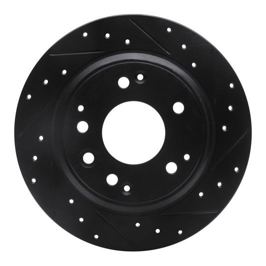 R1 Concepts R1 91-99 Acura RL Rear Right Drilled & Slotted Black Brake Rotor