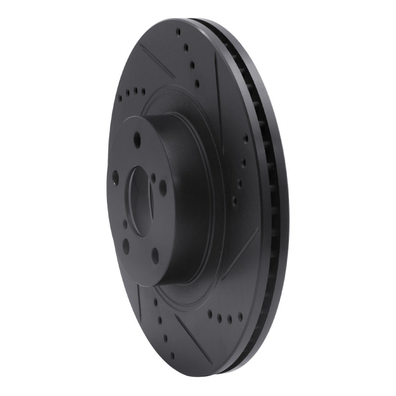 R1 Concepts R1 04-25 Scion FR-S Front Right Drilled & Slotted Black Brake Rotor