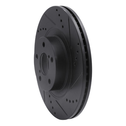 R1 Concepts R1 04-25 Scion FR-S Front Right Drilled & Slotted Black Brake Rotor