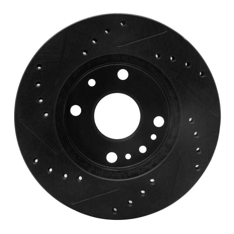 R1 Concepts R1 94-02 Ford ASPIRE Front Right Drilled & Slotted Black Brake Rotor