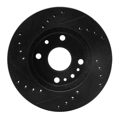 R1 Concepts R1 94-02 Ford ASPIRE Front Right Drilled & Slotted Black Brake Rotor