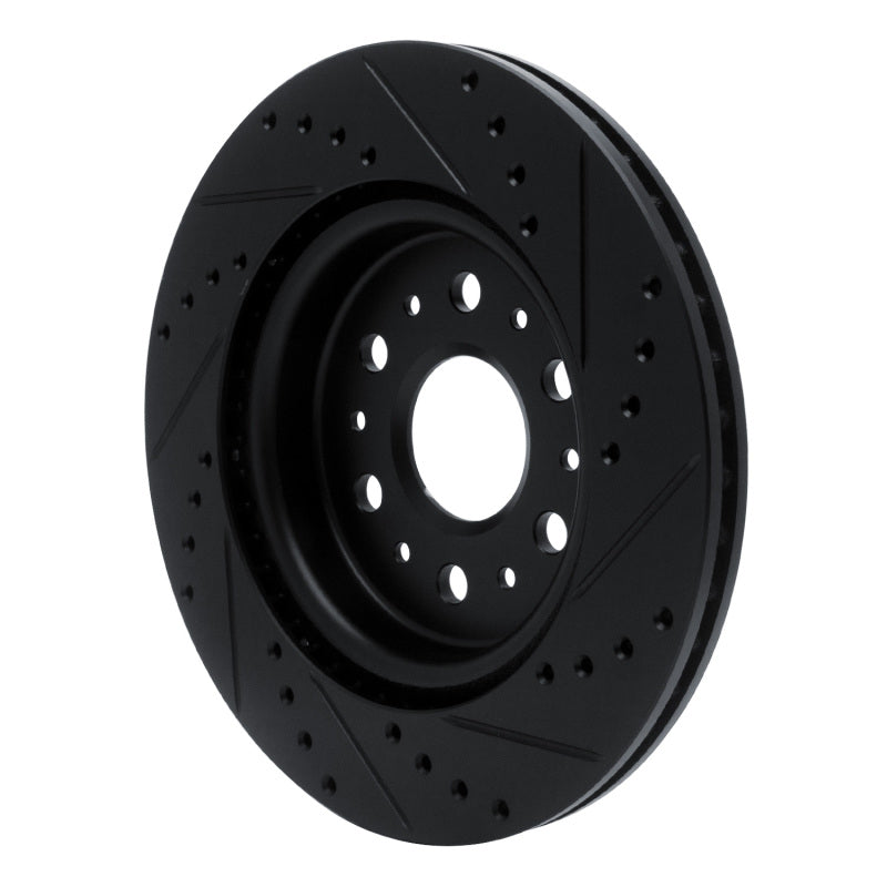 R1 Concepts R1 17-25 Buick Enclave Rear Left Drilled & Slotted Black Brake Rotor