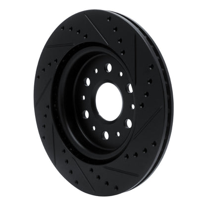 R1 Concepts R1 17-25 Buick Enclave Rear Left Drilled & Slotted Black Brake Rotor