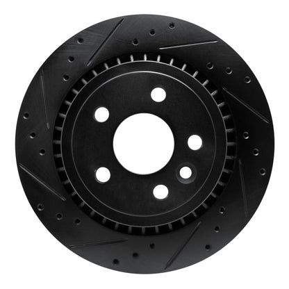 R1 Concepts R1 10-17 Volvo XC60 Rear Left Drilled & Slotted Black Brake Rotor