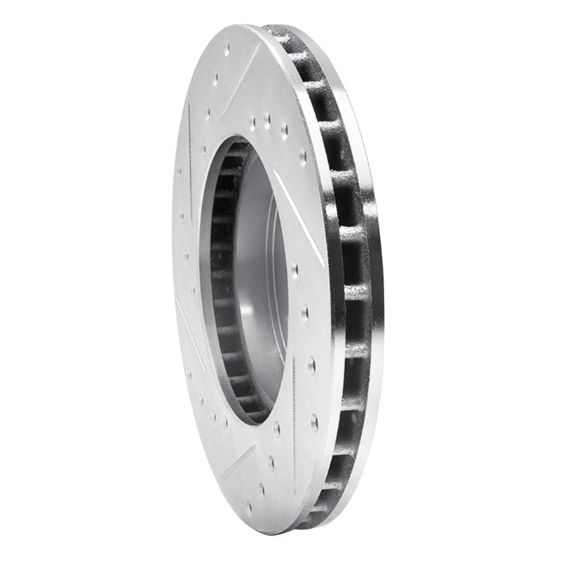 R1 Concepts R1 87-91 Toyota Camry Front Right Drilled & Slotted Silver Brake Rotor