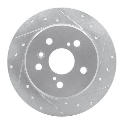 R1 Concepts R1 99-03 Lexus RX300 Rear Right Drilled & Slotted Silver Brake Rotor