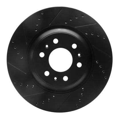 R1 Concepts R1 04-09 Cadillac SRX Front Left Drilled & Slotted Black Brake Rotor