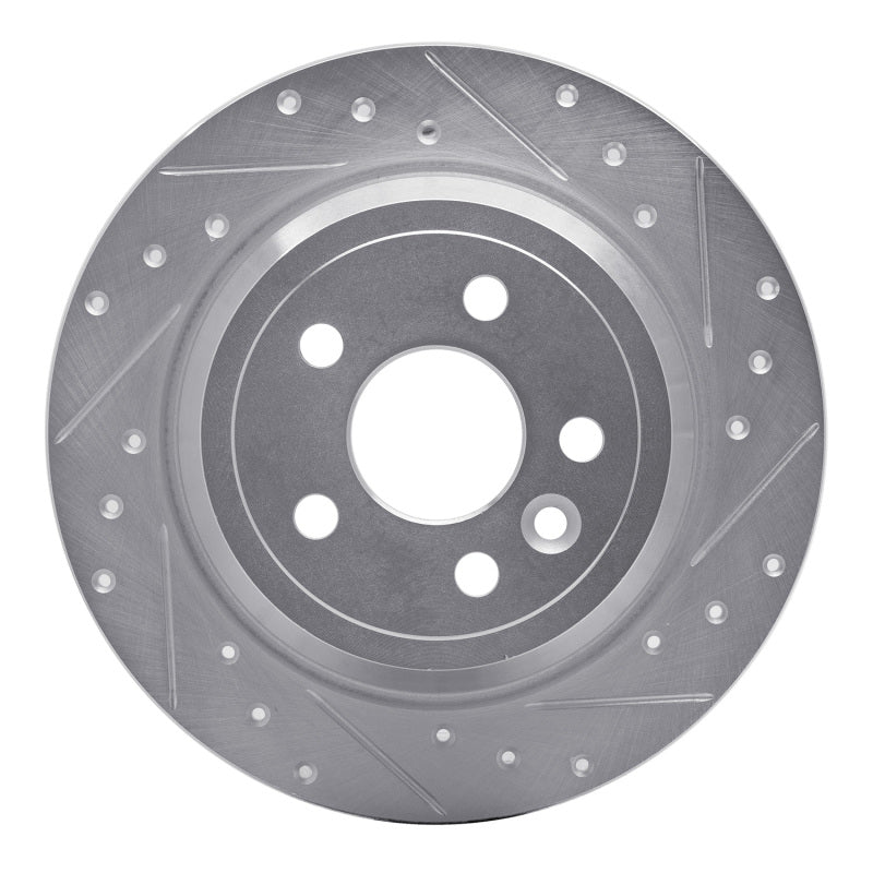 R1 Concepts R1 13-15 Land Rover LR2 Rear Right Drilled & Slotted Silver Brake Rotor