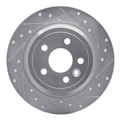 R1 Concepts R1 13-15 Land Rover LR2 Rear Right Drilled & Slotted Silver Brake Rotor