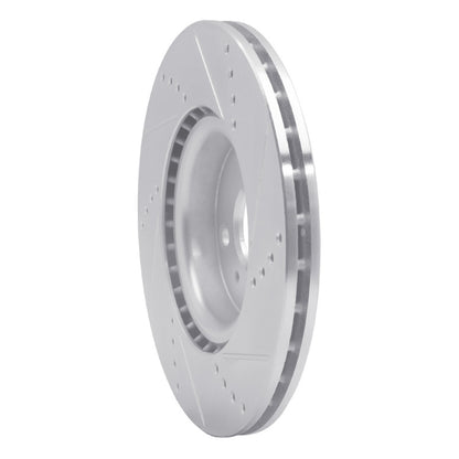 R1 Concepts R1 2016-2025 Fiat 124 Spider Front Left Drilled & Slotted Silver Brake Rotor