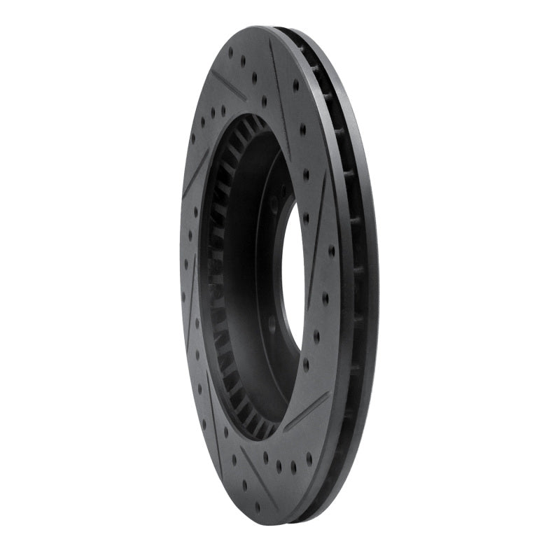 R1 Concepts R1 96-98 Suzuki Sidekick Front Left Drilled & Slotted Black Brake Rotor