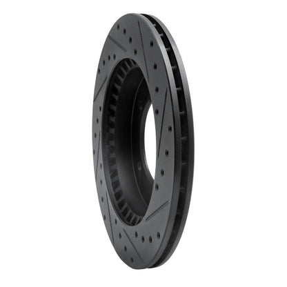 R1 Concepts R1 96-98 Suzuki Sidekick Front Left Drilled & Slotted Black Brake Rotor