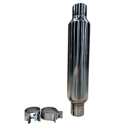 Kooks Headers Kooks 2.5in Round Clamp In Muffler 14in Long Polished Stainless Steel