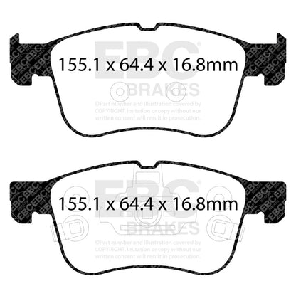 EBC 2021+ Ford Bronco Sport 1.5T Greenstuff Front Brake Pads