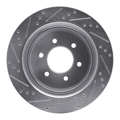 R1 Concepts R1 12-20 Ford F-150 4WD Rear Right Drilled & Slotted Silver Brake Rotor