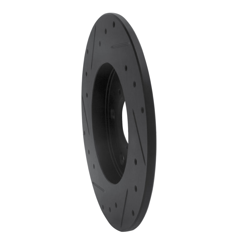 R1 Concepts R1 08-18 Pontiac Vibe Rear Right Drilled & Slotted Black Brake Rotor