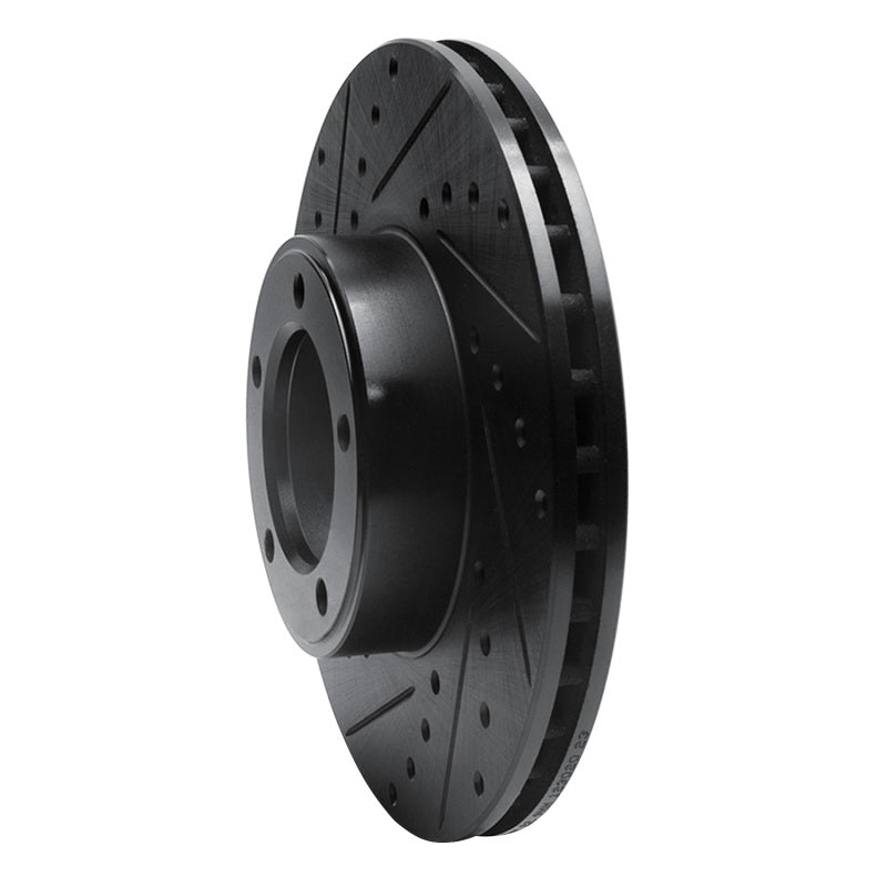 R1 Concepts R1 71-97 Jaguar Vanden Plas Front Left Drilled & Slotted Black Brake Rotor