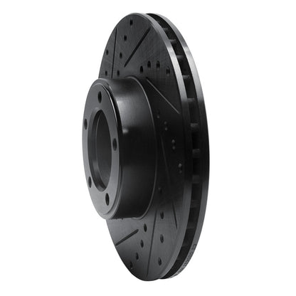 R1 Concepts R1 71-97 Jaguar Vanden Plas Front Left Drilled & Slotted Black Brake Rotor