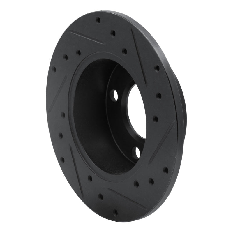R1 Concepts R1 82-98 Audi Cabriolet Rear Left Drilled & Slotted Black Brake Rotor