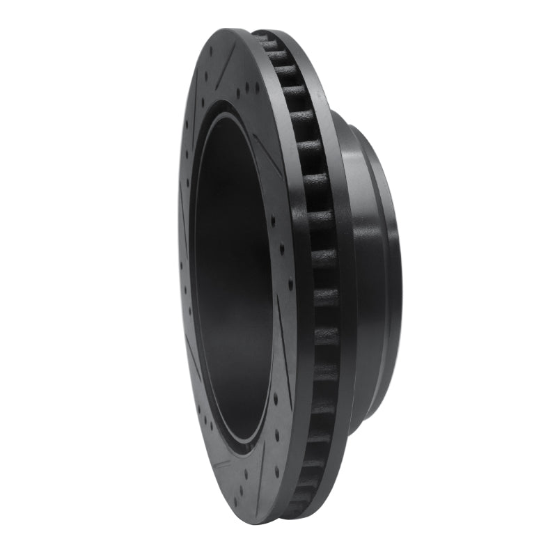 R1 Concepts R1 08-25 Ford E-150 Rear Right Drilled & Slotted Black Brake Rotor