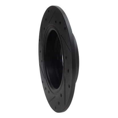 R1 Concepts R1 2016-2025 Honda Civic Hatchback Rear Right Drilled & Slotted Black Brake Rotor