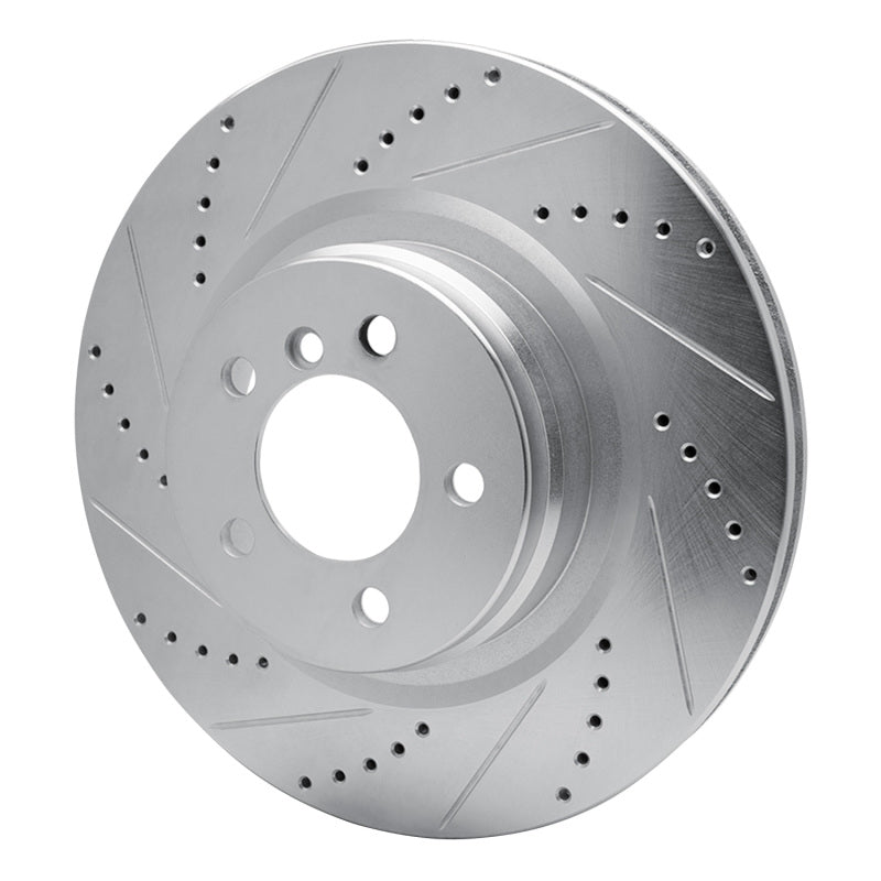 R1 Concepts R1 06-12 Land Rover Range Rover Front Left Drilled & Slotted Silver Brake Rotor