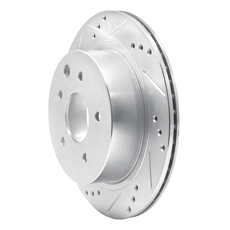 R1 Concepts R1 02-06 Infiniti M45 Rear Left Drilled & Slotted Silver Brake Rotor