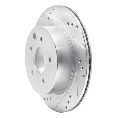 R1 Concepts R1 02-06 Infiniti M45 Rear Left Drilled & Slotted Silver Brake Rotor