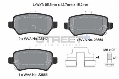 PAGID Racing T8309SP2001 STREET+ Brake Pads