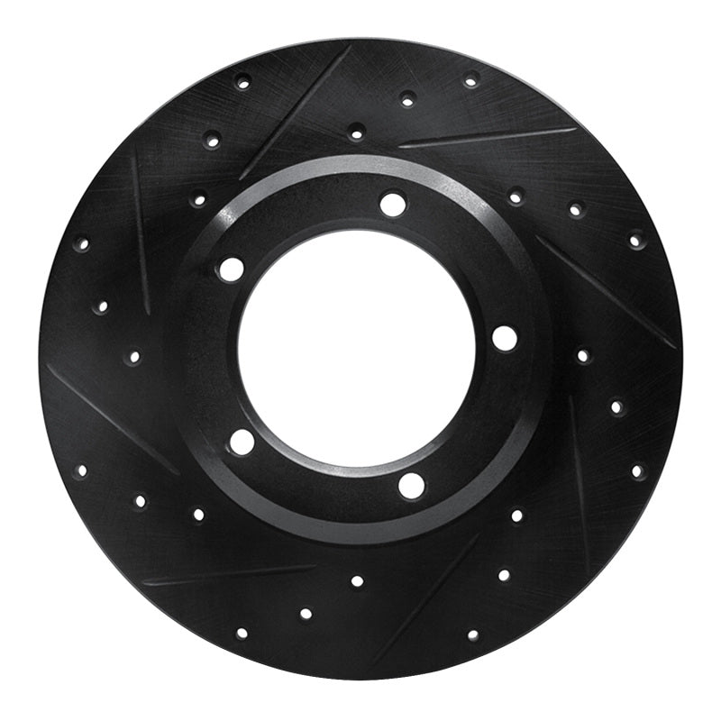 R1 Concepts R1 74-99 Land Rover Discovery Front Left Drilled & Slotted Black Brake Rotor