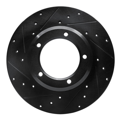 R1 Concepts R1 74-99 Land Rover Discovery Front Left Drilled & Slotted Black Brake Rotor