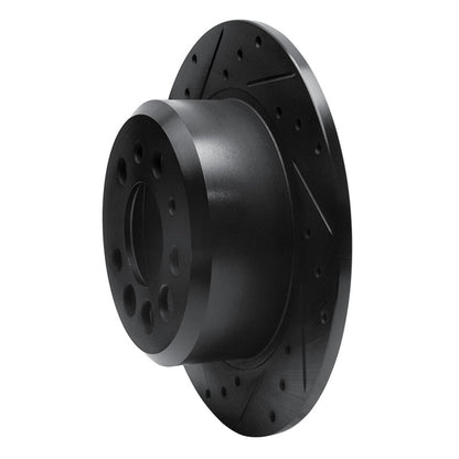 R1 Concepts R1 74-95 Volvo 244 Rear Left Drilled & Slotted Black Brake Rotor