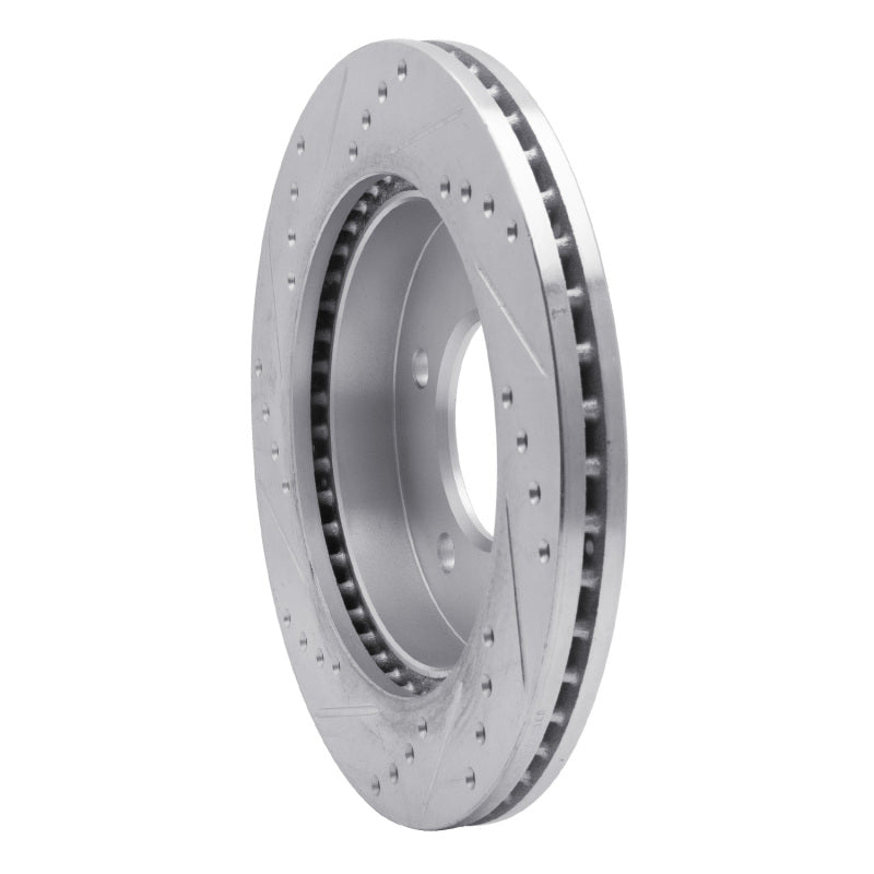 R1 Concepts R1 97-04 Ford F-150 4WD Front Right Drilled & Slotted Silver Brake Rotor